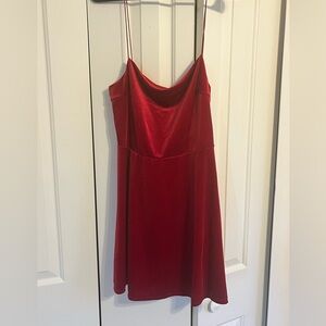 Urban Outfitters Red Velvet Mini Dress- Large